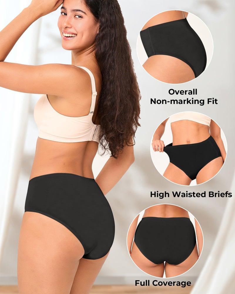 BAMBOO COOL Women's No Show Briefs Seamless Underwear for Women High Waist Non-marking Full Coverage Stretch Pantiesï¼Œ6 Pack - Image 5