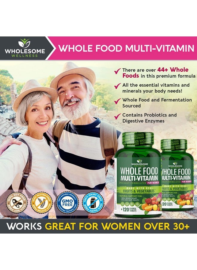 Wholesome Wellness Whole Food Multivitamin for Women - Natural Multi Vitamins, Minerals, Organic Extracts - 120 Tablets  - Image 5