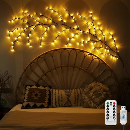 Foxelli Tree Branches Decorative Wall Light Aesthetic Willow Vine Lights Flexible Enchanted Fairy Lights Twinkle Tree Lighted Branches LED Branch Light Flexible Vine Fairy Lights Twinkle Artificial (1) - Image 1