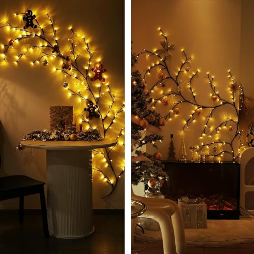 Foxelli Tree Branches Decorative Wall Light Aesthetic Willow Vine Lights Flexible Enchanted Fairy Lights Twinkle Tree Lighted Branches LED Branch Light Flexible Vine Fairy Lights Twinkle Artificial (1) - Image 4