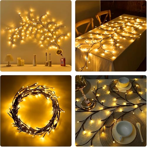 Foxelli Tree Branches Decorative Wall Light Aesthetic Willow Vine Lights Flexible Enchanted Fairy Lights Twinkle Tree Lighted Branches LED Branch Light Flexible Vine Fairy Lights Twinkle Artificial (1) - Image 3