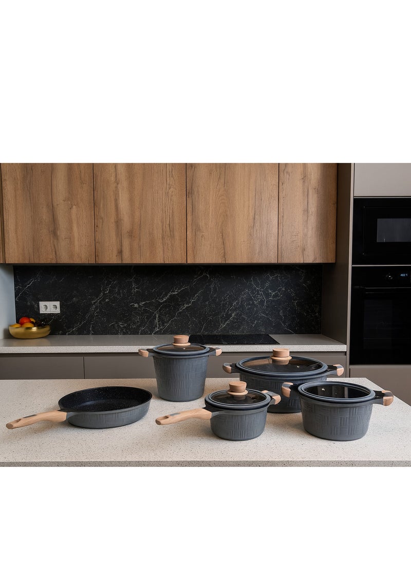 جروب تايجر طقم جرانيت 14 ق مستورد غطاء بيركس 4 حله +سوسيس+ كزلوله بالغطاء+لبانه+مقلايه - Image 1