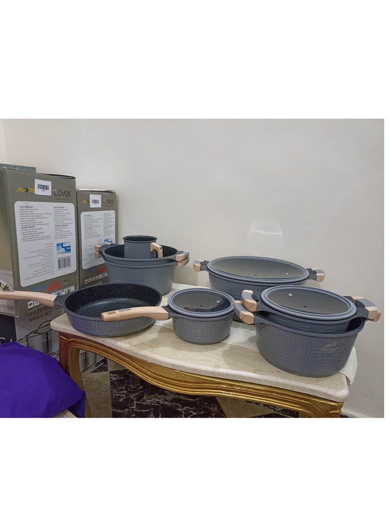 جروب تايجر طقم جرانيت 14 ق مستورد غطاء بيركس 4 حله +سوسيس+ كزلوله بالغطاء+لبانه+مقلايه - Image 2