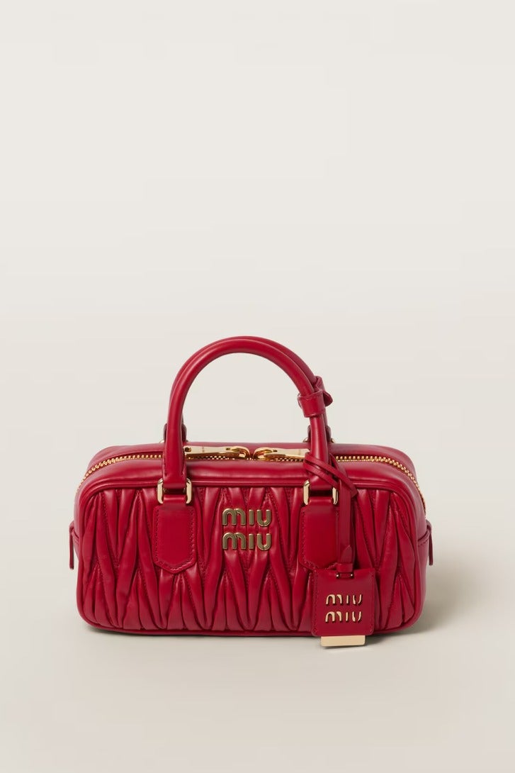 Miu Miu Small Arcadie Top Handle Bag in Matelassé Nappa Leather Crossbody Shoulder Zip Closure - Image 1