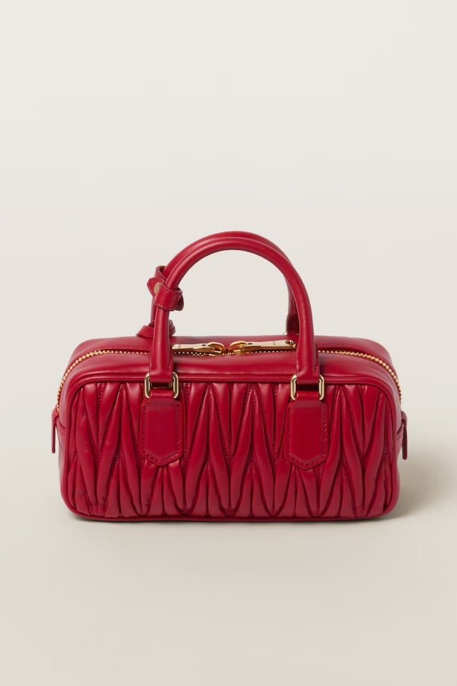 Miu Miu Small Arcadie Top Handle Bag in Matelassé Nappa Leather Crossbody Shoulder Zip Closure - Image 3