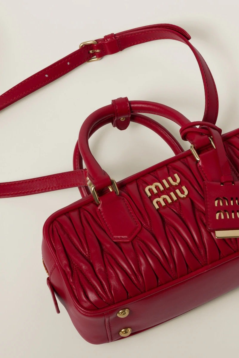 Miu Miu Small Arcadie Top Handle Bag in Matelassé Nappa Leather Crossbody Shoulder Zip Closure - Image 5