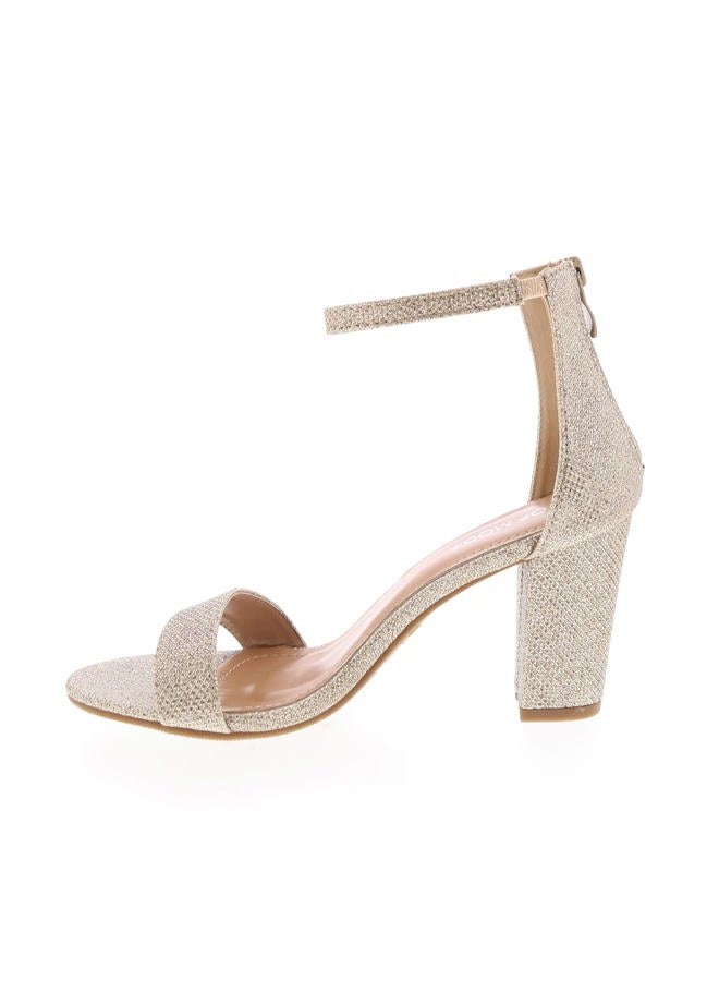 TOP MODA Hannah-1 Ankle Strap Dressy High Heel Sandal, Non-slip Sole, For Wedding, Party, Prom, Evening Wear, or Any Occasion, Sleek Style Block Heel Sandals, Champagne, 7 - Image 5