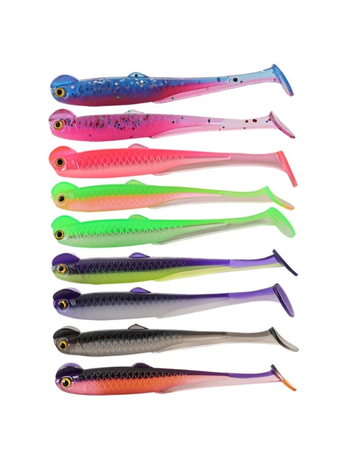 20pcs Fishing Bait Set, Soft Bait,  Clamp Head, Multi-Color Worm And Paddle Shaped Tail, Suitable For Sea Bass And Trout (Multicolor) - Image 4