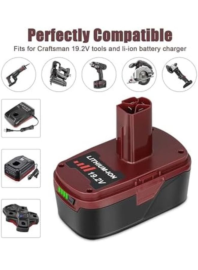 2 Pack 19 2V 6 5Ah Lithium Ion Battery Pack With A Charger For Craftsman DieHard XCP - Image 4