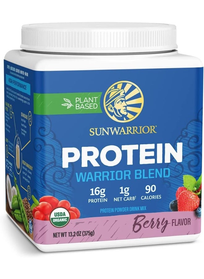 Sunwarrior Vegan Protein Powder With Bcaa | Organic Hemp Seed Protein Gluten Free Non-Gmo Dairy Free Soy Sugar Free Low Carb Plant Based Protein Powder | Berry 15 Srv 375 G | Warrior Blend By  - Image 1