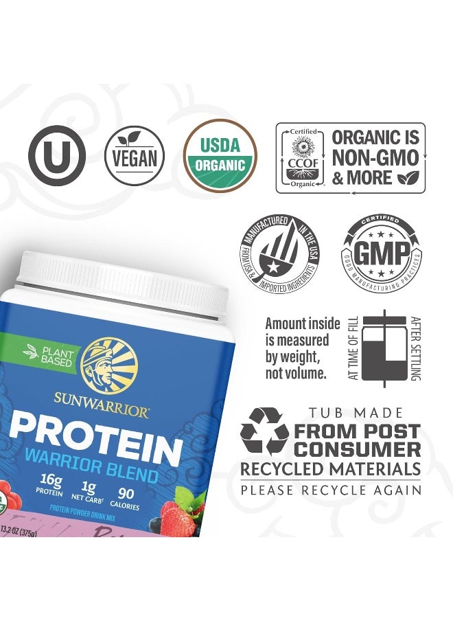 Sunwarrior Vegan Protein Powder With Bcaa | Organic Hemp Seed Protein Gluten Free Non-Gmo Dairy Free Soy Sugar Free Low Carb Plant Based Protein Powder | Berry 15 Srv 375 G | Warrior Blend By  - Image 3