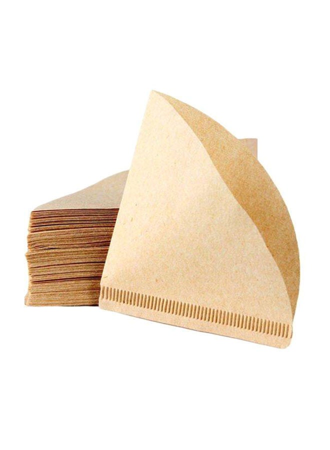 Viden 100 قطعة من ورق فلتر القهوة غير المبيض للاستخدام مرة واحدة، بيج، 13.4 × 10.2 سم - Image 2