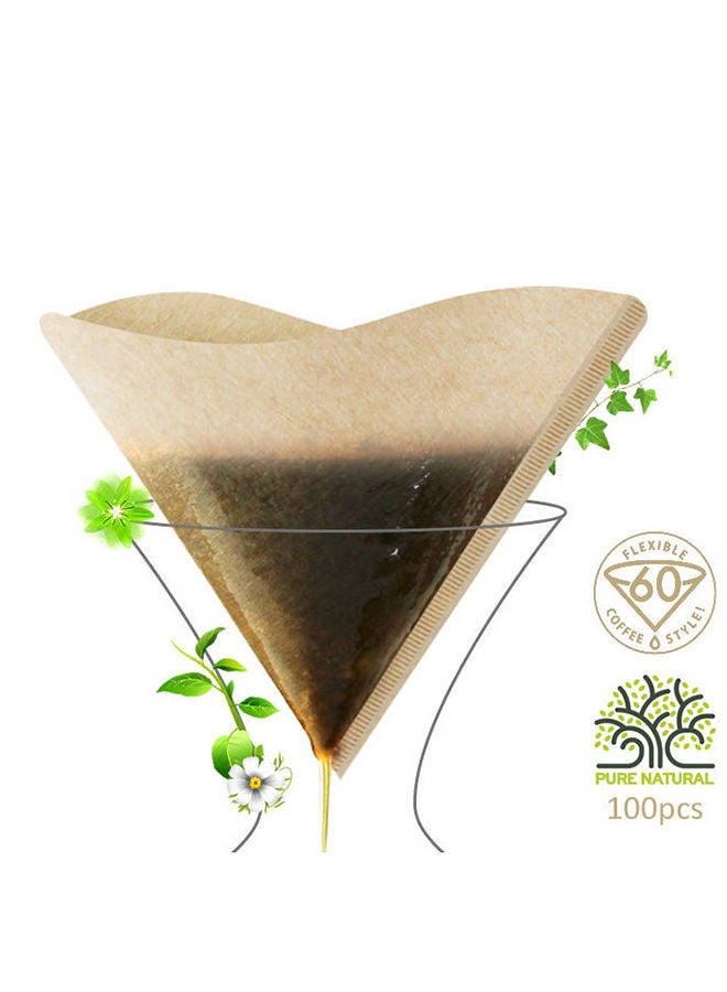 Viden 100 قطعة من ورق فلتر القهوة غير المبيض للاستخدام مرة واحدة، بيج، 13.4 × 10.2 سم - Image 3