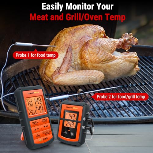 ThermoPro TP08 500FT Wireless Meat Thermometer for Grilling Smoker BBQ Grill Oven Thermometer with Dual Probe Kitchen Cooking Food Thermometer - Image 2