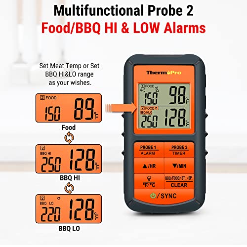 ThermoPro TP08 500FT Wireless Meat Thermometer for Grilling Smoker BBQ Grill Oven Thermometer with Dual Probe Kitchen Cooking Food Thermometer - Image 4