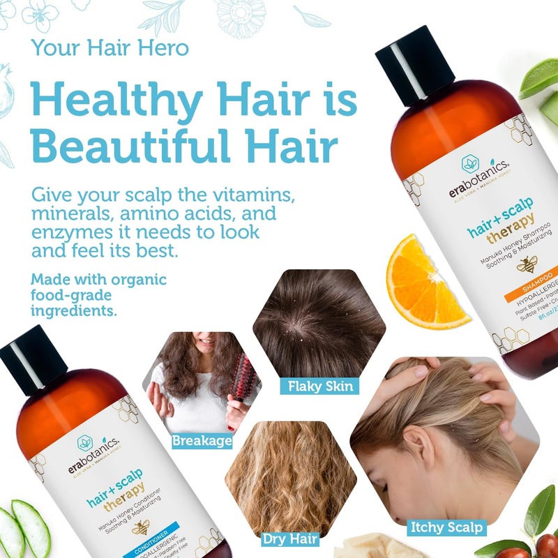 Era Organics Era Organics Manuka Honey Dry Scalp Shampoo - Soothing and Moisturizing Shampoo for Dry Scalp and Damaged Hair - Family Friendly Sulfate Free Shampoo Treatment for Sensitive Skin - Image 3