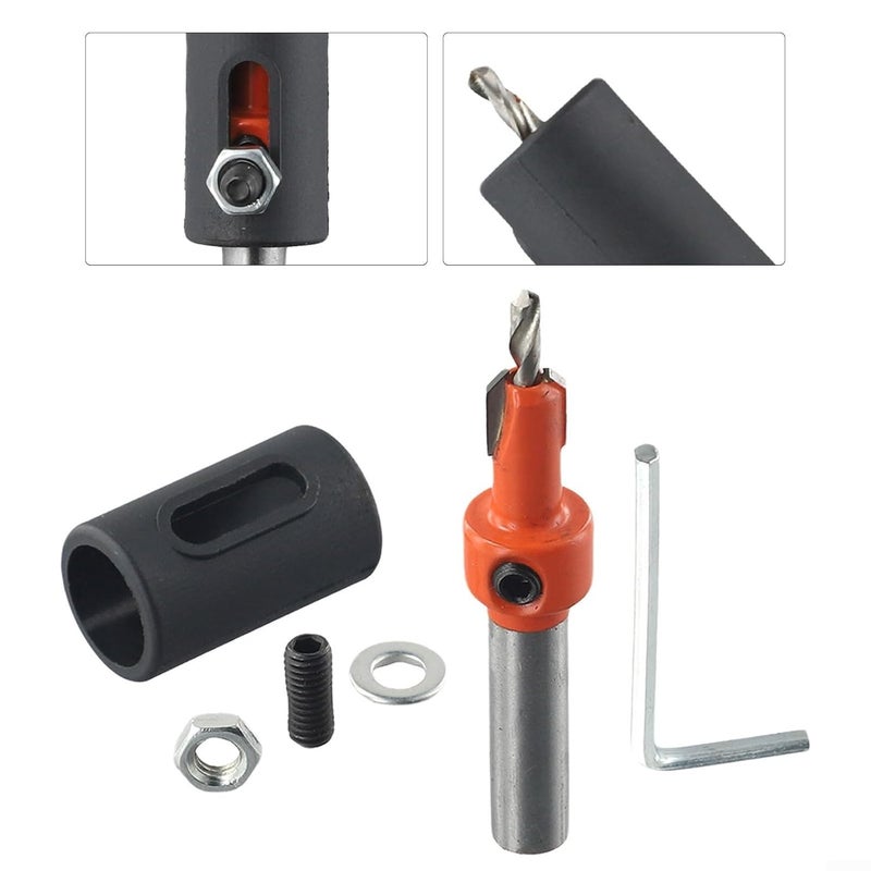 مثقاب قابل للتعديل وقطعة حفر مخروطية لوضع رأس البرغي بدقة 3 2x8 - Image 5