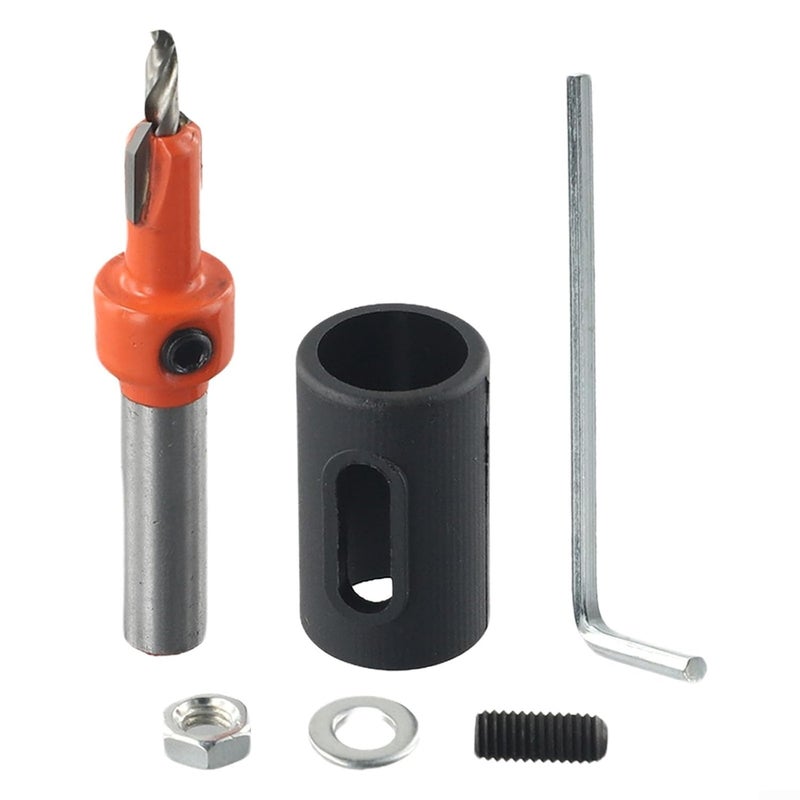 مثقاب قابل للتعديل وقطعة حفر مخروطية لوضع رأس البرغي بدقة 3 2x8 - Image 1