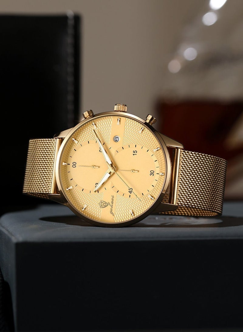 GOHUOS Men Watches Top Brand Luxury Waterproof Date Clock Male  Stainless Steel Strap Casual Quartz Watch Sports Wrist Watch Men - 45mm - Image 3