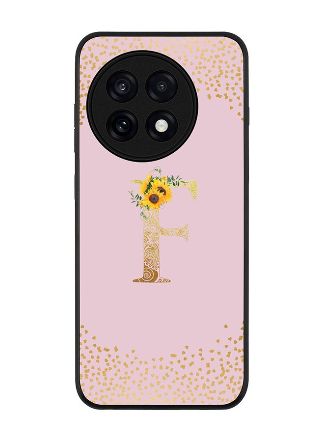 Stylizedd For OnePlus 13R / Ace 5 Pro Case,Slim fit Camera Protection, Shockproof Thin Phone cover  - Custom Floral Monogram - F  (Pink )