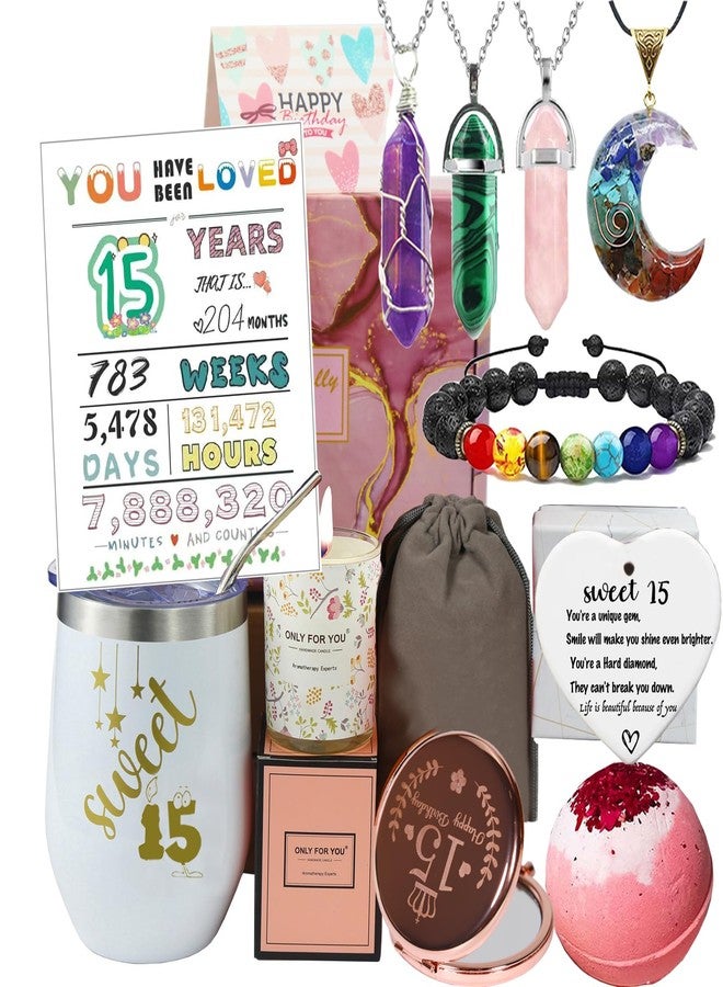 Carselage 15th Birthday Gifts for Girls, Unique 15 Year Old Girl Birthday Gift Ideas, Happy 15th Birthday Decorations Gifts for Teenager Girls, Younger Sister, Daughters, Granddaughters - Image 1
