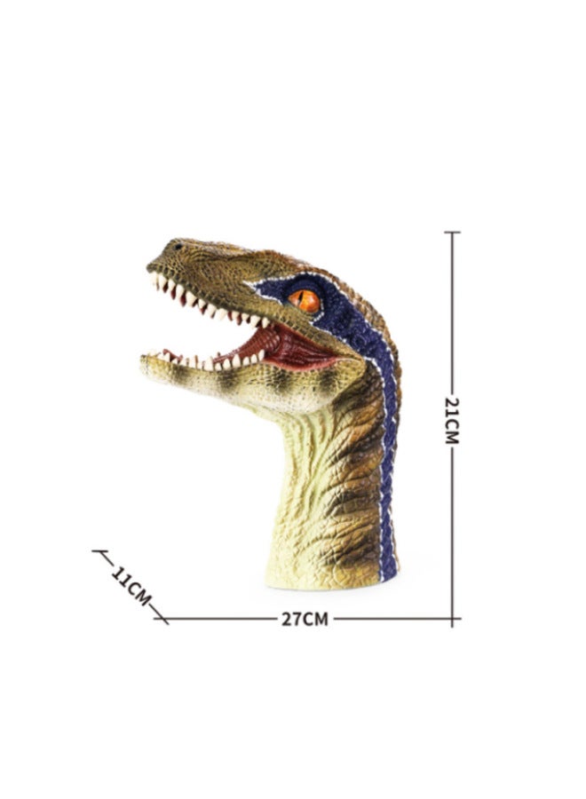 Creative Children's Science Education Toy Dinosaur Hand Puppet Soft Silicone Animal Gloves Triangle Dragon Head Dog Toys-Color:Brown Swift Faucet Hand Puppet - Image 1