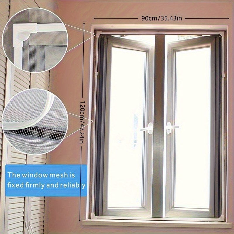 White Edge White Network Heavy Duty Automatic Closing Magnetic Window Screen 70cm 150cm No Tool Needed Insect Proof Transparent Privacy Net for Home Office Cabin Patio Balcony Easy Installation Clean Reinforced Edges Sturdy Construction - Image 4