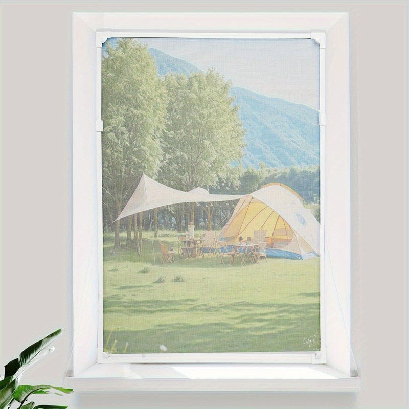 White Edge White Network Heavy Duty Automatic Closing Magnetic Window Screen 70cm 150cm No Tool Needed Insect Proof Transparent Privacy Net for Home Office Cabin Patio Balcony Easy Installation Clean Reinforced Edges Sturdy Construction - Image 1