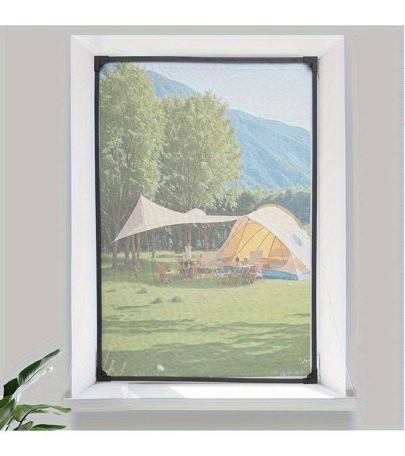 White Edge White Network Heavy Duty Automatic Closing Magnetic Window Screen 70cm 150cm No Tool Needed Insect Proof Transparent Privacy Net for Home Office Cabin Patio Balcony Easy Installation Clean Reinforced Edges Sturdy Construction - Image 3