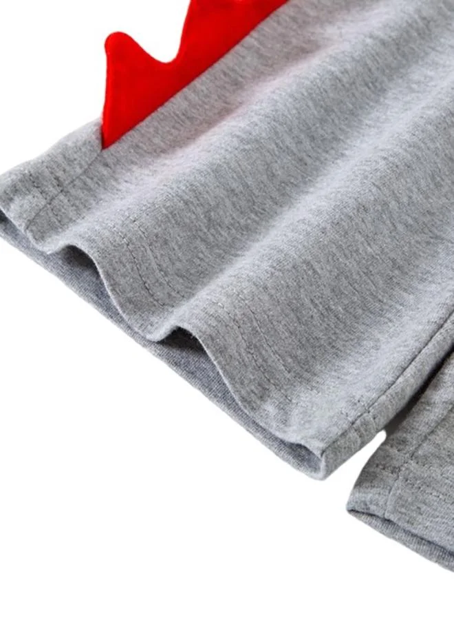 YUNIQEE Grey Regular Fit Mid Rise Printed Shorts