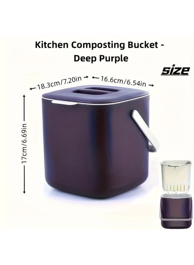 Blue Kitchen Compost Bin With Removable Lid Easy Clean Odor Resistant Countertop - Image 5