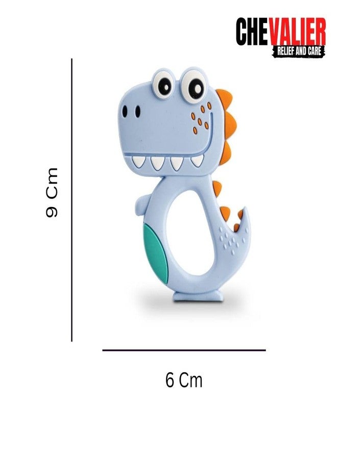 CHEVALIER Soft Silicone Rubber Teether for Baby | Teething Toys for Babies Silicone teether for 6 to 12 Months | 3-6 Months, Dinosaur SkyBlue - Image 2