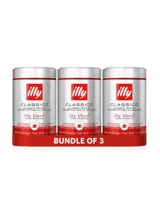 Illy Ground Espresso Classico Coffee - 3 pieces