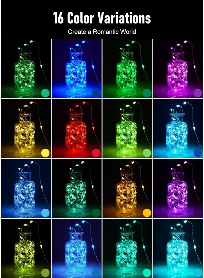 MineTom Fairy Lights Battery Operated, 33 Feet 100 Leds Color Changing Twinkle Lights With Remote And Lighting Modes Waterproof 3Aa Battery Case String Lights For Bedroom Wedding Party  - Image 2