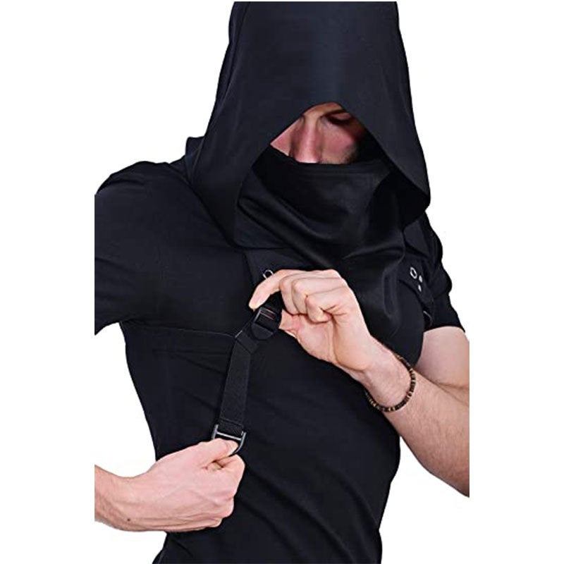 Mido  Hat Mask Set Black Cotton Gauze Card Pirate Hat Set Windproof Hat  Hat - Image 3