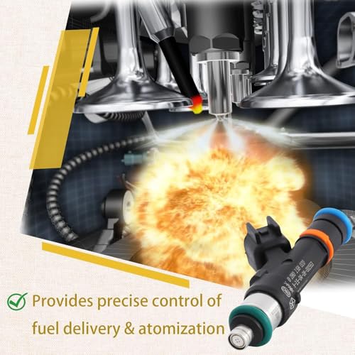 Pjvmvo 53032701AA OE 3.7L Fuel Injectors,Compatible with/Jeep Liberty Grand Cherokee,Compatible with/Dodge 3.7 Nitro Durango,Compatible with/Ram 1500 2005 2006 2007 2008 2009 2010 2011 |4 Holes| |Set of 6| - Image 5