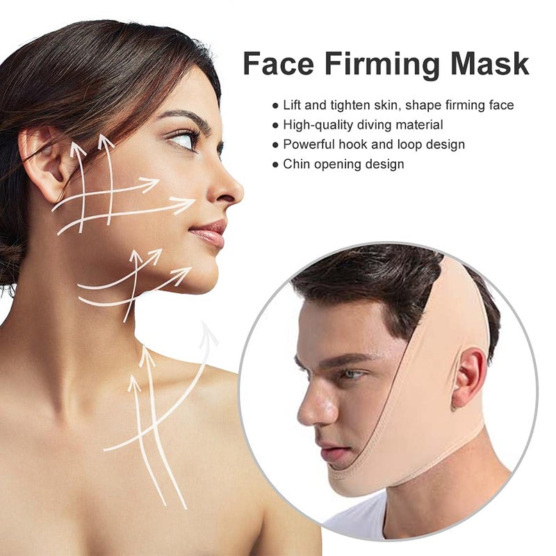 comfrt Faja Facial, Face Lifting Slimming Belt, Anti Wrinkle Face Slimming Mask Strap Face Line Smooth Breathable Bandage for M - Image 2