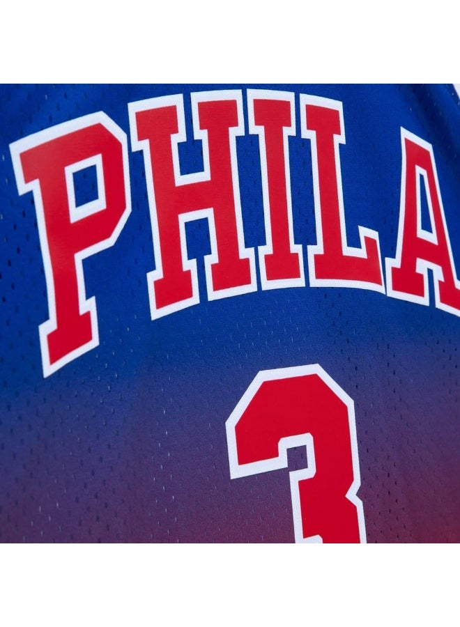 Mitchell & Ness Mens Fadeaway Swingman Crew Neck Athletic Tank Ph Jersey 1996-97 Basketball Athletic - Blue, Red - Image 5