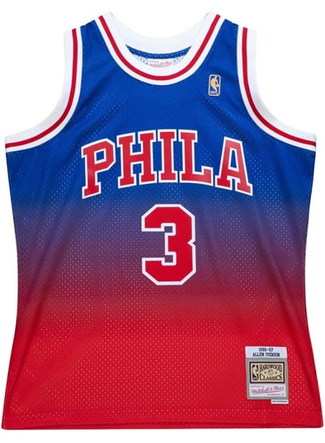 Mitchell & Ness Mens Fadeaway Swingman Crew Neck Athletic Tank Ph Jersey 1996-97 Basketball Athletic - Blue, Red - Image 2