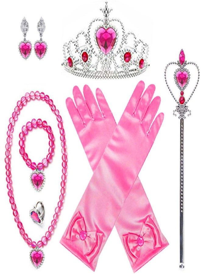 Yosbabe Princess Aurora Costume Dress up Accessories for Girls Aurora Gloves Tiara Crown Necklace Wand Earrings Bracelet Ring Princess Halloween Cosplay Accessories Christmas Gifts Set - Image 1