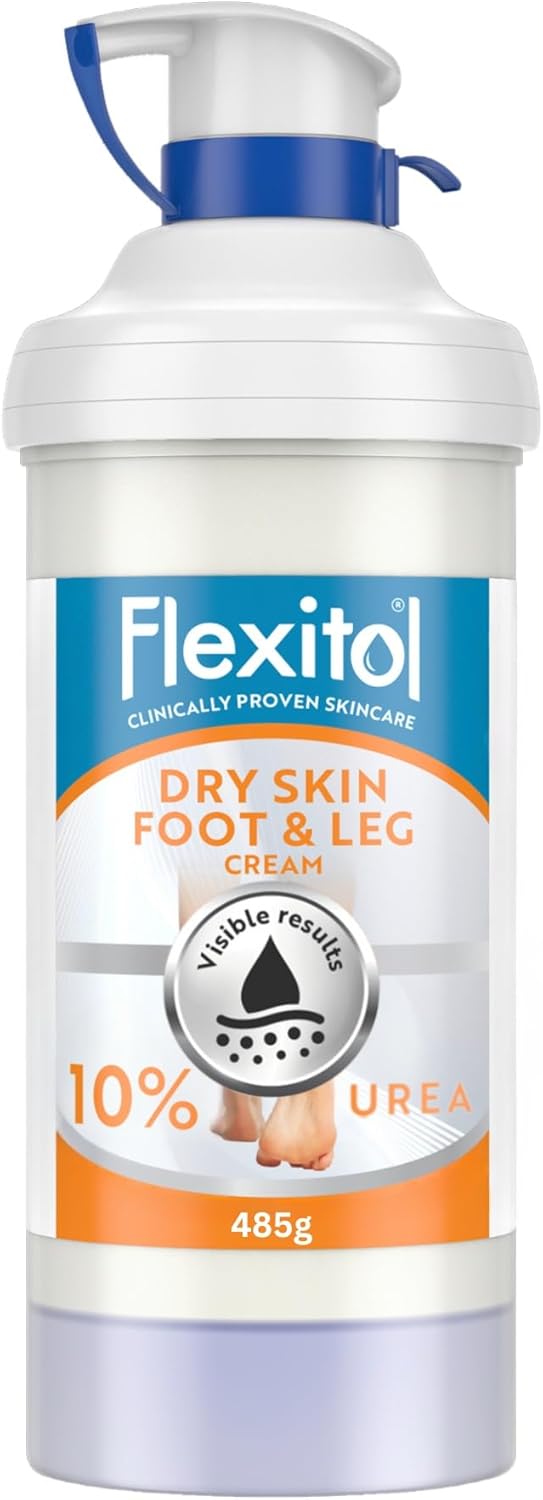 Flexitol Dry Skin Foot Leg Cream Clinically Proven to Hydrate Feet and Legs Quick Absorbing Foot Care 48H Hydration Hydrate Soften and Moisturise Very Dry Feet and Legs 10 Urea 1 x 485g