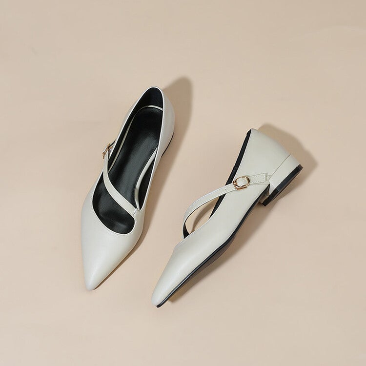 Dropshopping New Product 2022 Thick Heeled 31-43 Size Buckle Flat Heeled Fashion Single Shoes - Image 1