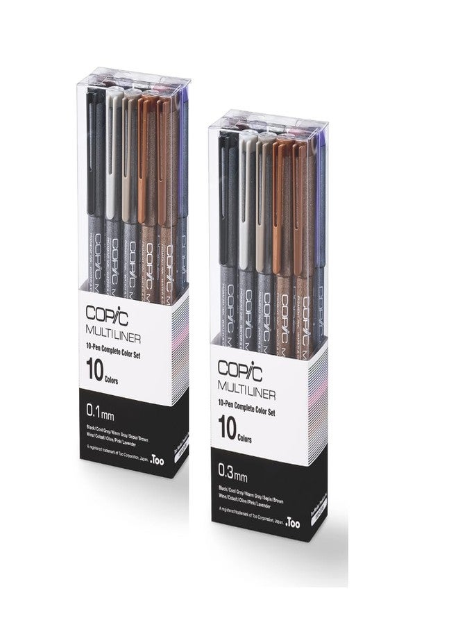 Copic Multiliner Set, 10-Pen Complete Color Set - 0.1mm - Image 2