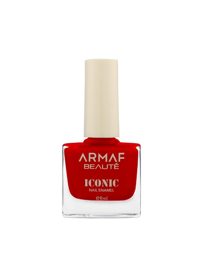 Armaf Beaute Iconic Nail Enamel 040 Blood Red, 9ml | High Shine Nail Polish | Chip-Resistant Formula | Smooth Gloss Finish | Long-Lasting & Easy Application - Image 1