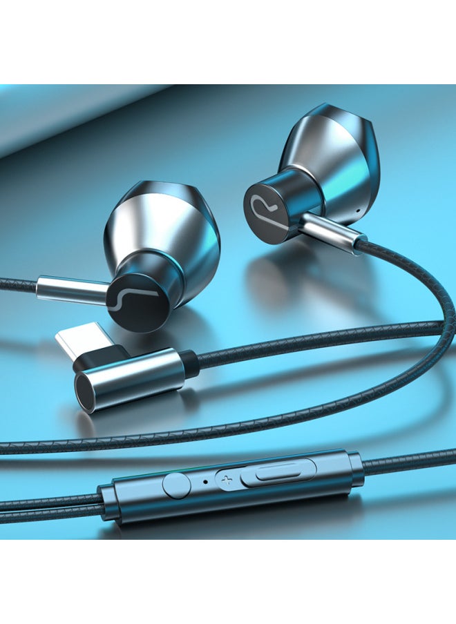 Generic E-sports Game Headset In-ear Wired Ear-free Typec Interface Earplug High Sound Quality Mobile Phone Computer Universal-Color:Space Silver Type-c Flat Mouth  - Image 1