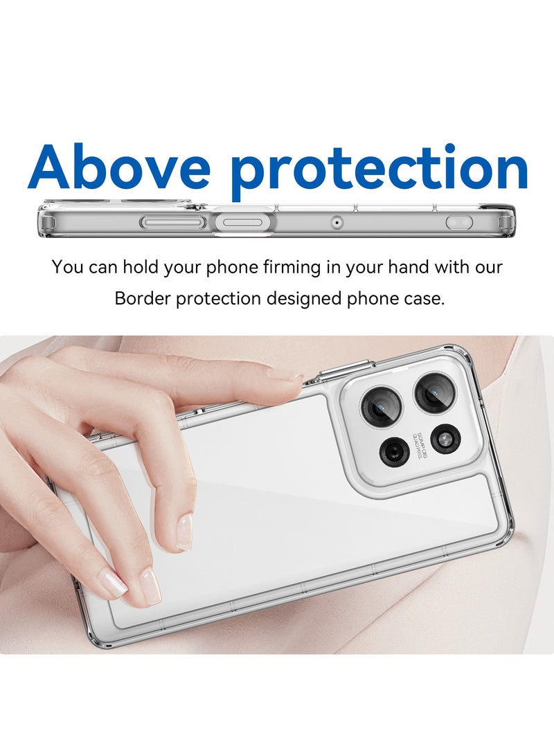 SanHu for Motorola G75 5G Case Cover, High Quality Hard Backplane Soft Border Pure and Bright Comfortable Feel Cell Phone Protective Case for Motorola G75 5G, Clear - Image 4