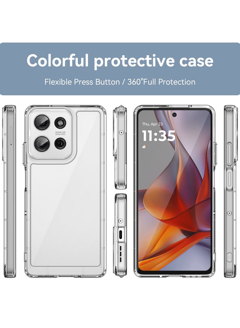 SanHu for Motorola G75 5G Case Cover, High Quality Hard Backplane Soft Border Pure and Bright Comfortable Feel Cell Phone Protective Case for Motorola G75 5G, Clear - Image 2