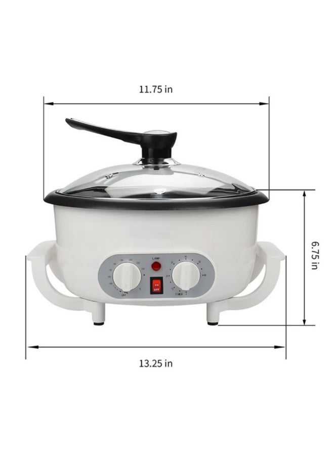 دي إل سي  محمصة حبوب القهوة الكهربائية، سعة 750 جرام، قوة 800 واط، تحكم مزدوج دقيق بالمؤقت، خيارات اللون الأسود والأبيض – موديل LC-38252 - Image 2