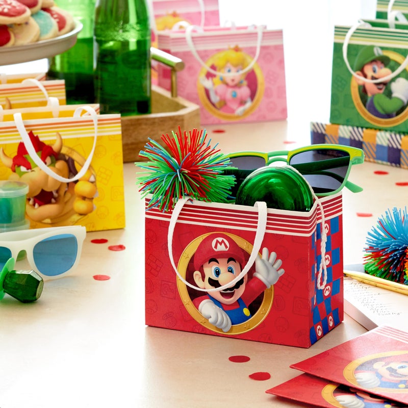 Hallmark Nintendo 4" Mini Gift Bags (Mario, Luigi, Princess, Bowser) Tiny Bags for Party Favors, Gift Cards, Classroom Treats - Image 2
