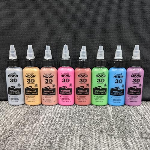 Cosmic Moon - Metallic 3D Fabric Paint - 1.01fl oz - Silver - Textile paint for clothes, t-shirts, bags, shoes & canvas - Image 2